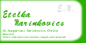 etelka marinkovics business card